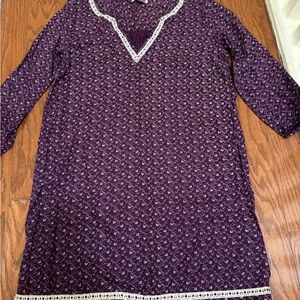 Lucky Brand small purple patterned tunic mini dress